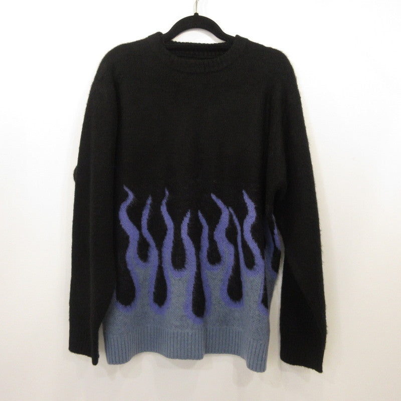 【中古】FREAK'S STORE | フリークスストア ファイヤーパターンアクリルニット セーター PN23AW-01 ブラック サイズ:M