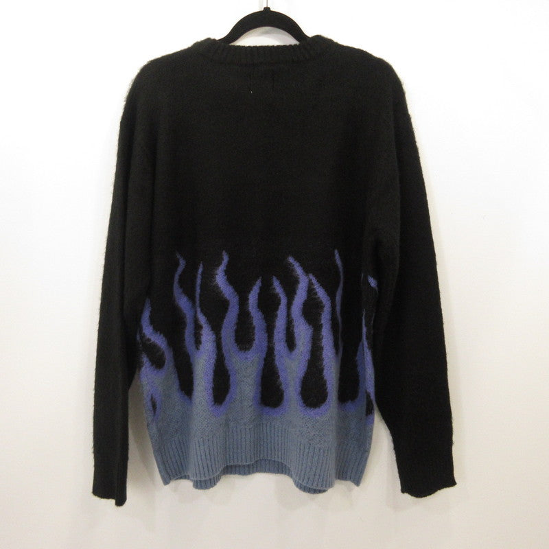 【中古】FREAK'S STORE | フリークスストア ファイヤーパターンアクリルニット セーター PN23AW-01 ブラック サイズ:M