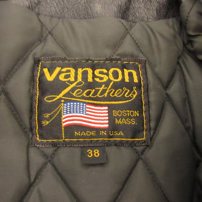 【中古】VANSON | バンソン BOSTON POLICE レザー TALONジップ ブラック サイズ:38