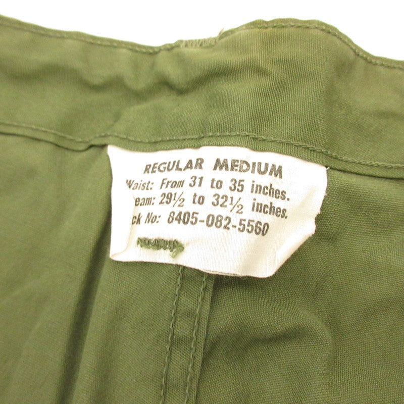 【中古】MILITARY衣料 | ミリタリーイリョウ ジャングルファティーグパンツ 3rd カーゴパンツ 8405-082-5560 U.S.ARMY/ ポプリンノンリップ 年式:60s オリーブ サイズ:31