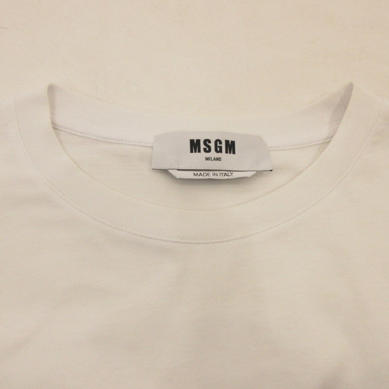 【中古】MSGM | エムエスジーエム BRUSH LOGO 長袖Tシャツ 2000MM511 国内正規品 ホワイト サイズ:S