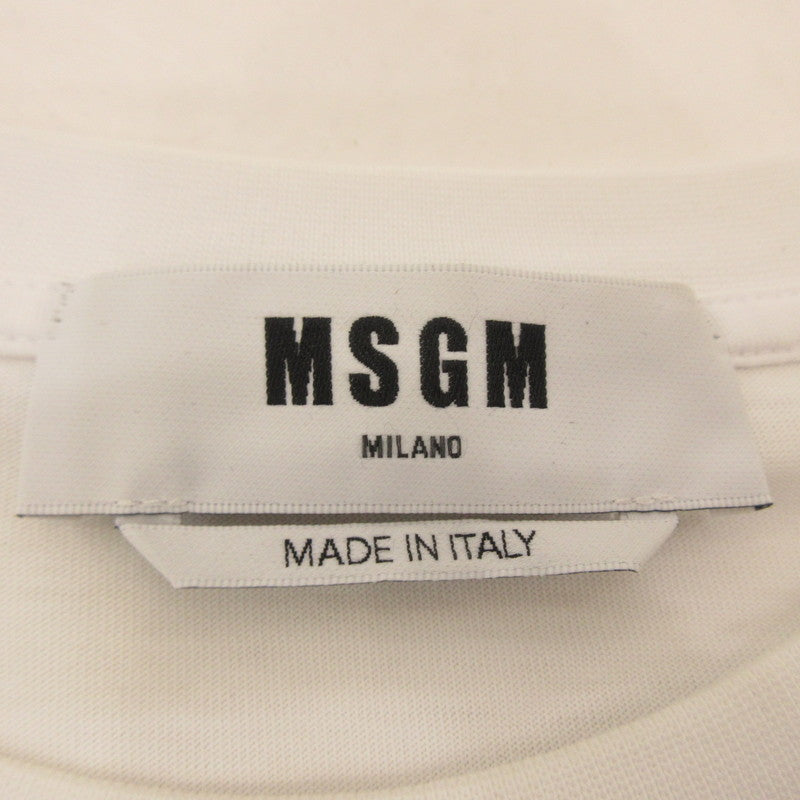 【中古】MSGM | エムエスジーエム BRUSH LOGO 長袖Tシャツ 2000MM511 国内正規品 ホワイト サイズ:S