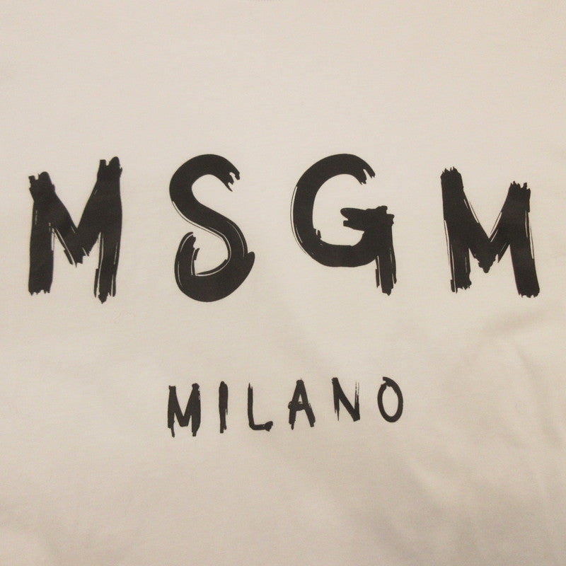 【中古】MSGM | エムエスジーエム BRUSH LOGO 長袖Tシャツ 2000MM511 国内正規品 ホワイト サイズ:S