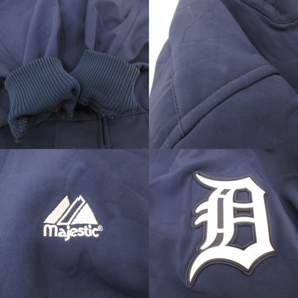 【中古】MAJESTIC | マジェスティック Detroit Tigers ブルゾン ネイビー サイズ:L