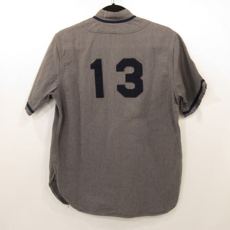 【中古】The REAL McCOY'S | ザリアルマッコイズ USN ANCHOR 米海軍 ベースボールシャツ 半袖シャツ MJ17013 グレー サイズ:M