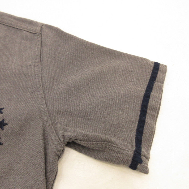 【中古】The REAL McCOY'S | ザリアルマッコイズ USN ANCHOR 米海軍 ベースボールシャツ 半袖シャツ MJ17013 グレー サイズ:M