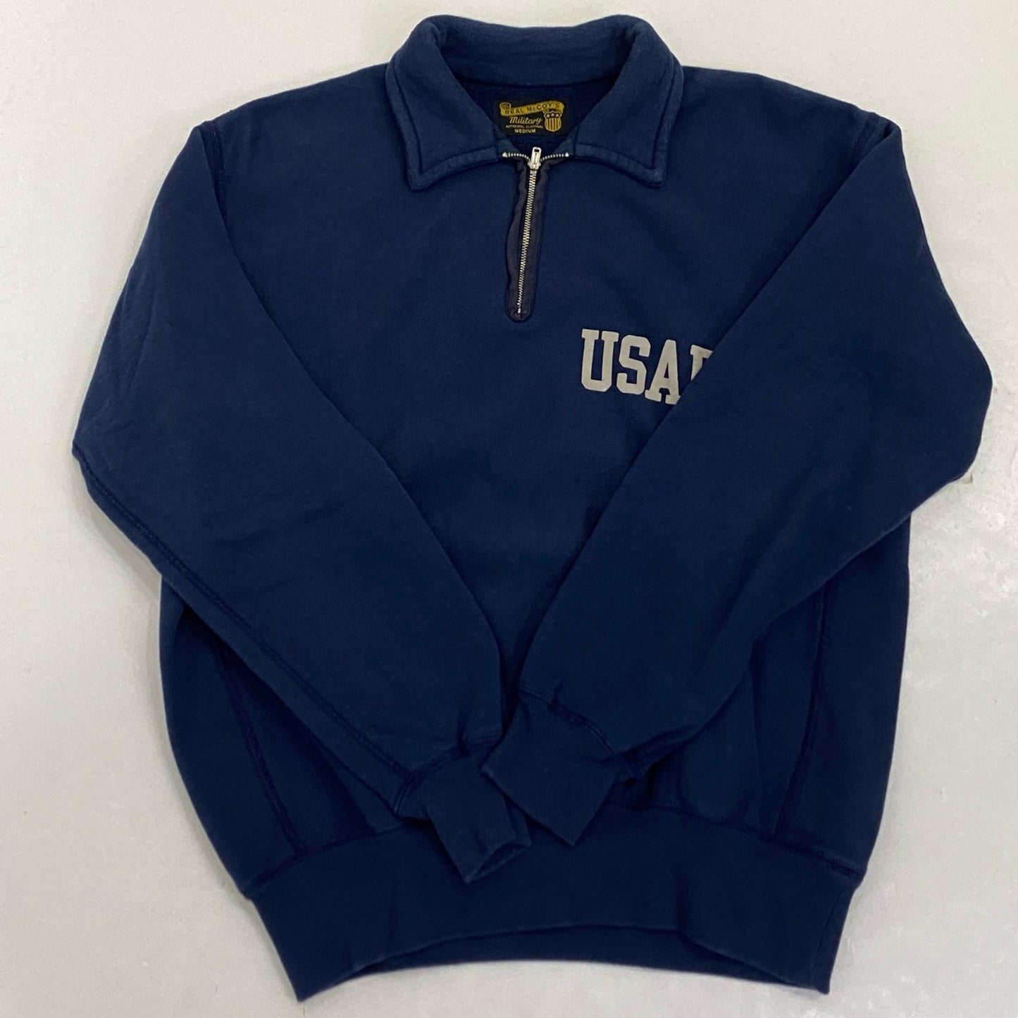 【中古】The REAL McCOY'S | ザリアルマッコイズ MILITARY 1/4 ZIP SWEATSHIRT / USAFA スウェット MC23102 ネイビー サイズ:M