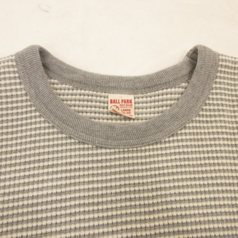 【中古】JOE McCOY | ジョーマッコイ WAFFLE STRIPE THERMAL SHIRT L/S 長袖Tシャツ MC21116 グレー サイズ:L