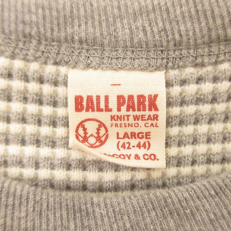 【中古】JOE McCOY | ジョーマッコイ WAFFLE STRIPE THERMAL SHIRT L/S 長袖Tシャツ MC21116 グレー サイズ:L