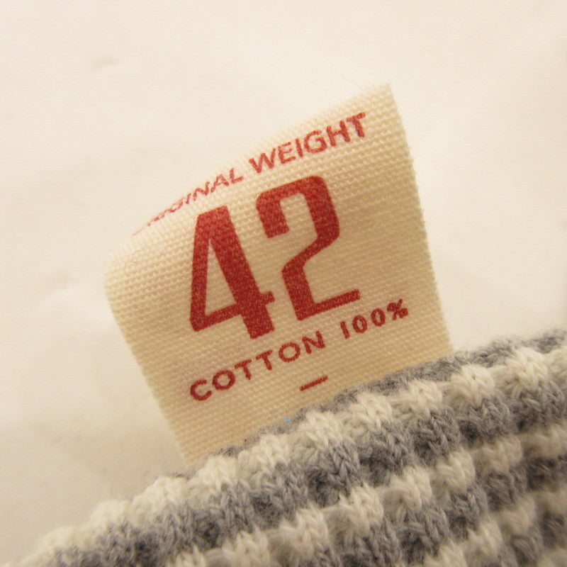 【中古】JOE McCOY | ジョーマッコイ WAFFLE STRIPE THERMAL SHIRT L/S 長袖Tシャツ MC21116 グレー サイズ:L