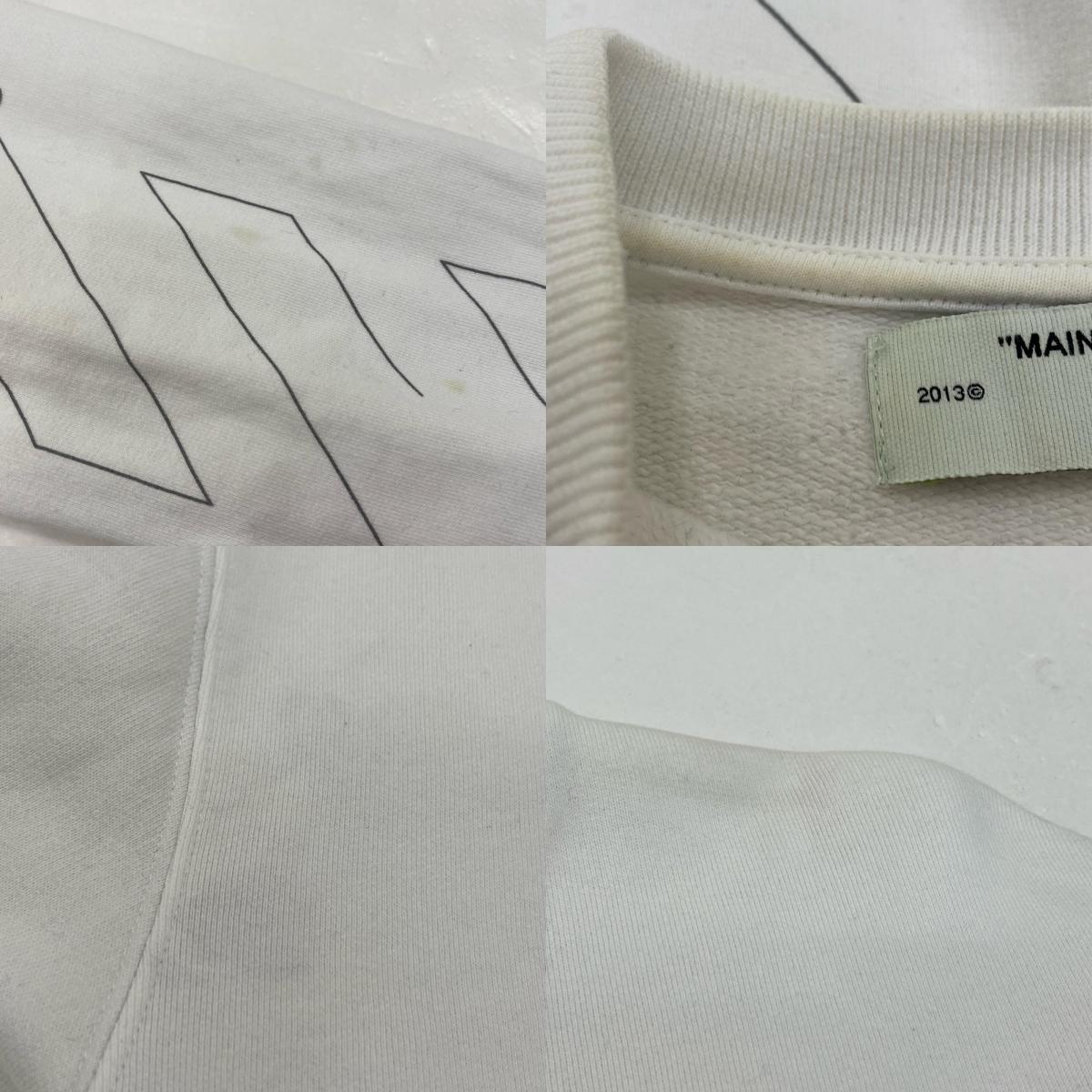 【中古】OFF-WHITE | オフホワイト DIAG UNFINISHED SLIM CREWNECK スウェット OMBA025E19E30003 2020S/S 並行品 ホワイト サイズ:S