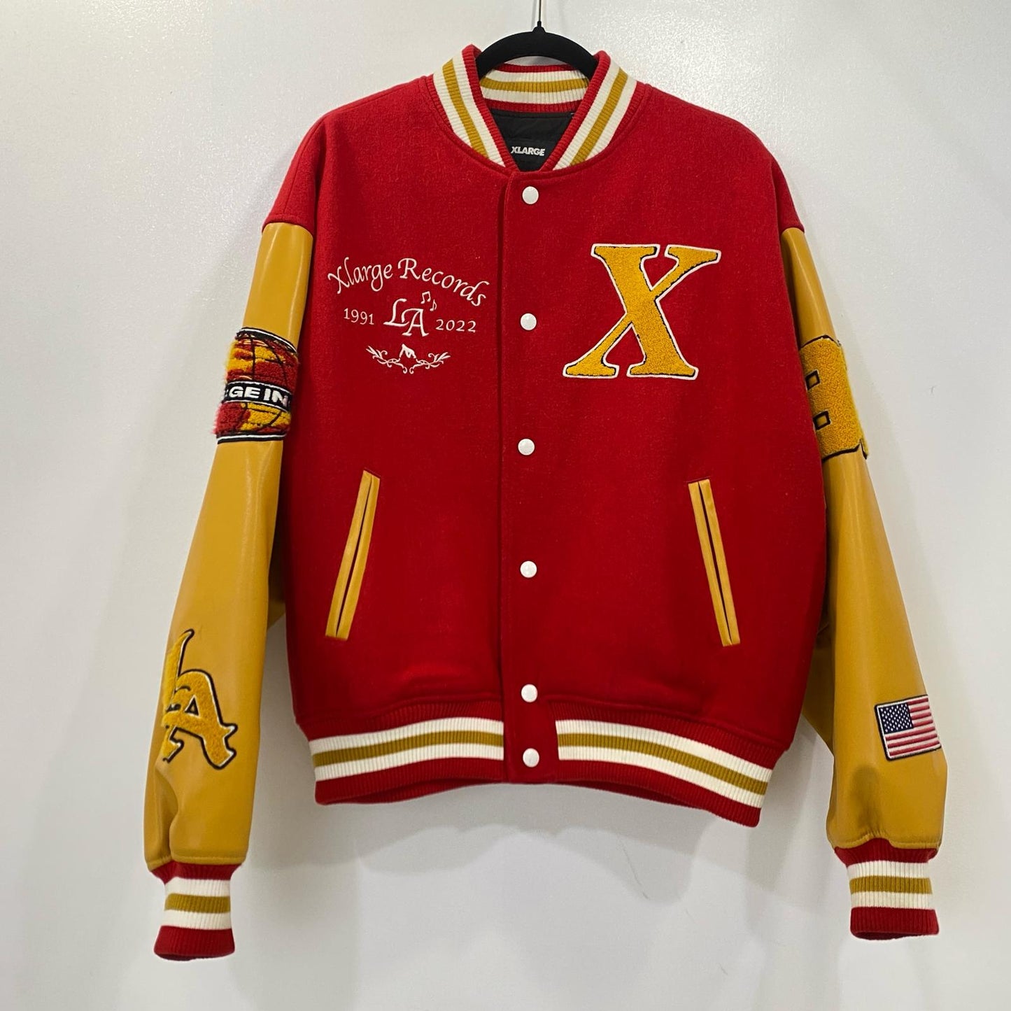 【中古】XLARGE | エクストララージ OG LOGO VARSITY JACKET スタジャン 101224021007 レッド サイズ:M