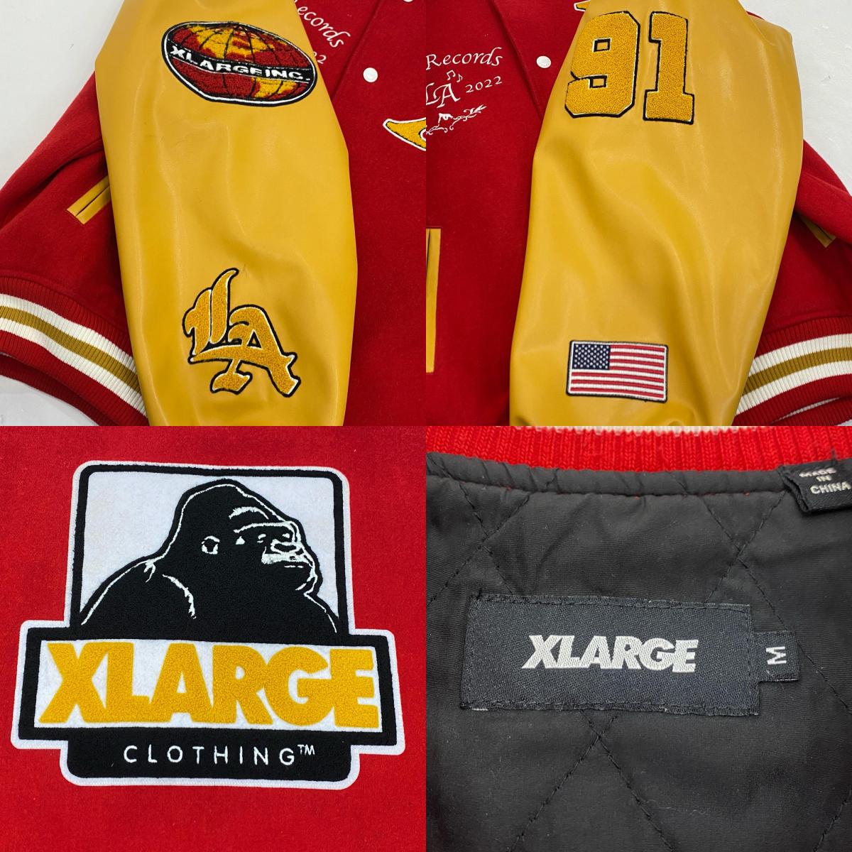 【中古】XLARGE | エクストララージ OG LOGO VARSITY JACKET スタジャン 101224021007 レッド サイズ:M