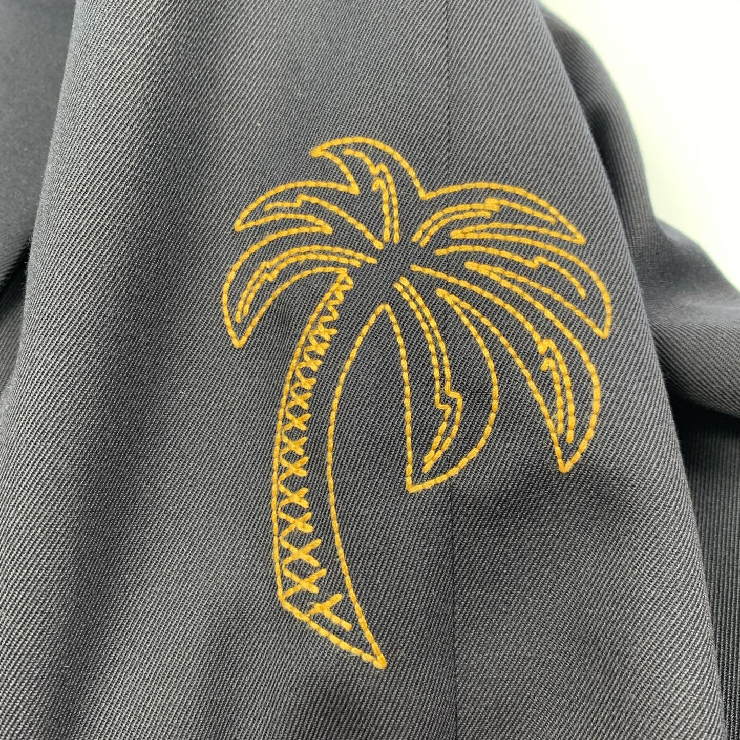 【中古】Palm Angels | パームエンジェルス パームエンブロイダリーダブルジャケット テーラードジャケット PMEN023S22FAB001 2022S/S サイズ:48 ネイビー サイズ:48