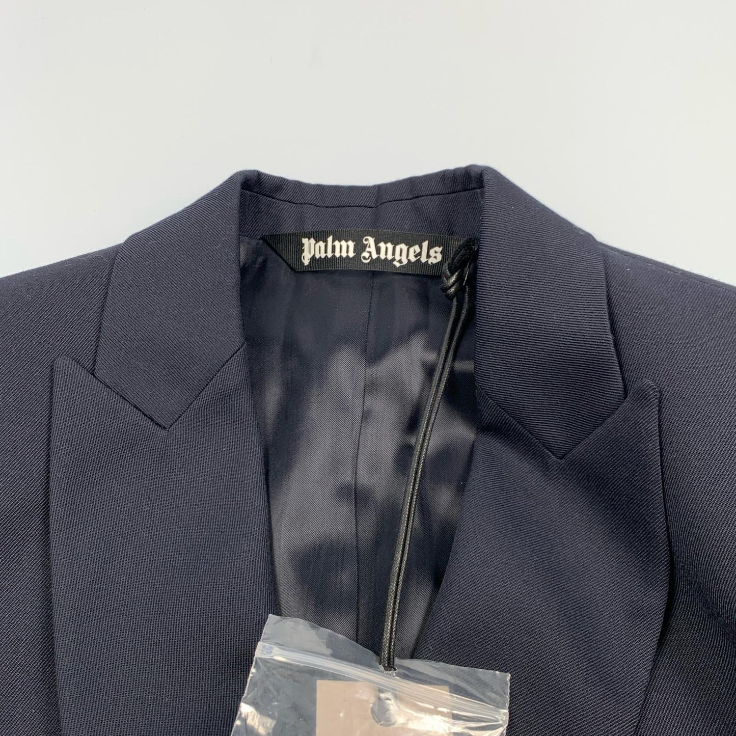 【中古】Palm Angels | パームエンジェルス パームエンブロイダリーダブルジャケット テーラードジャケット PMEN023S22FAB001 2022S/S サイズ:48 ネイビー サイズ:48