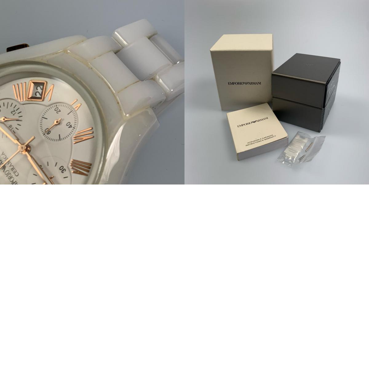 【中古】Emporio Armani | エンポリオ・アルマーニ Ceramica 腕時計 AR-1417 ホワイト