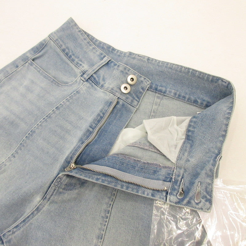 【中古】MAJESTIC LEGON | マジェスティックレゴン レースベルトセット裾リボンデニム デニムパンツ 1052052701 ライトブルー サイズ:L