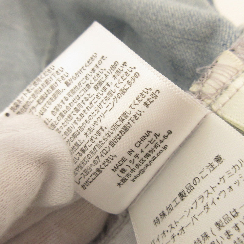 【中古】MAJESTIC LEGON | マジェスティックレゴン レースベルトセット裾リボンデニム デニムパンツ 1052052701 ライトブルー サイズ:L