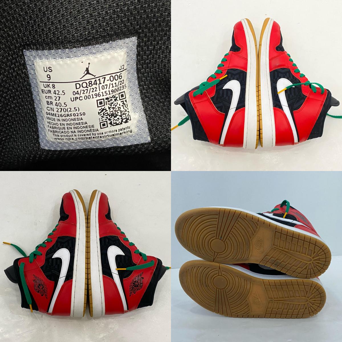 【中古】NIKE | ナイキ AIR JORDAN 1 MID 'HOLIDAY SPECIAL' スニーカー DQ8417-006 2022A/W 27.0cm レッド 27cm