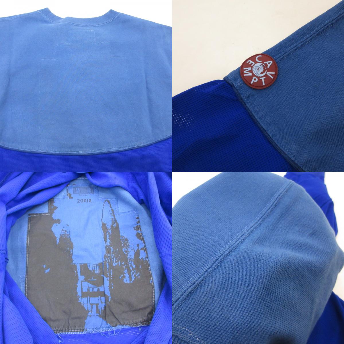 【中古】C.E | シーイー WHITE LINE LONG SLEEVE T 長袖Tシャツ CES15LT09 ブルー サイズ:L