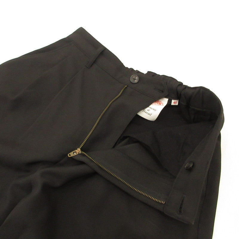 【中古】Danton | ダントン MELANGE TWILL 2TUCK WIDE PANTS パンツ DT-E0253 MET ブラック サイズ:40