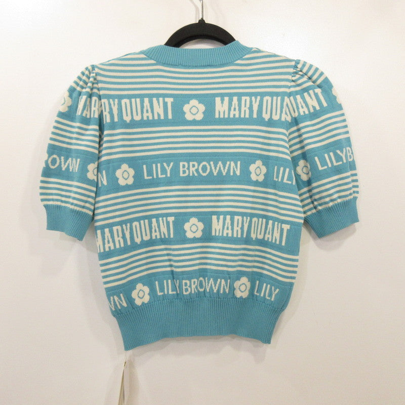 【中古】Lily Brown | リリーブラウン ジャガードニットトップス セーター LWNT254041 サイズ:F ブルー