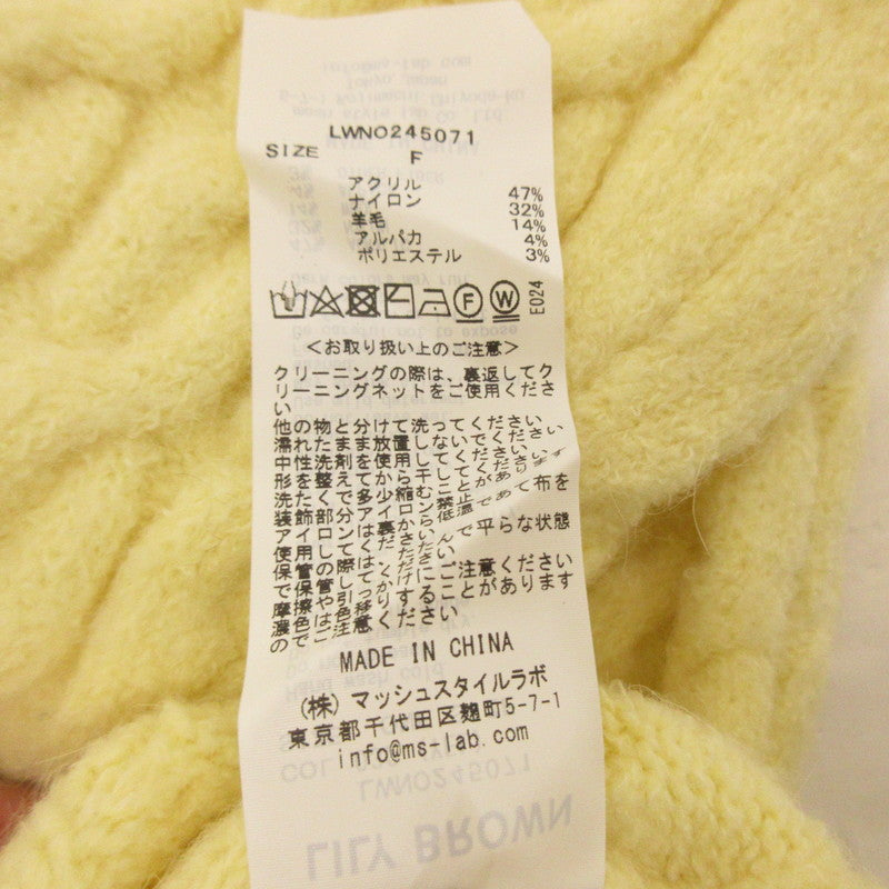 【中古】Lily Brown | リリーブラウン ケーブルニットミニワンピ ワンピース LWNO245071 サイズ:F イエロー