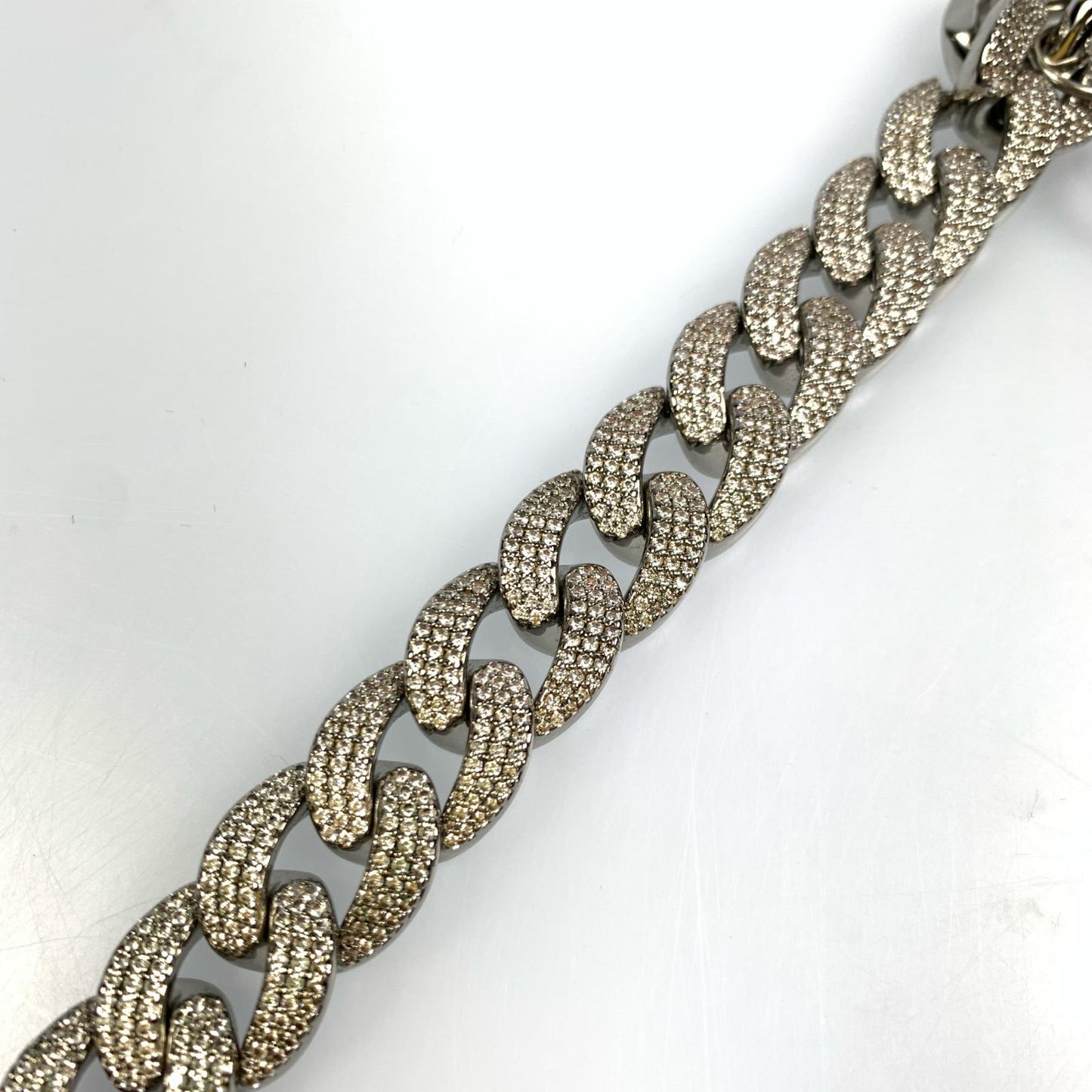 【中古】 Diamond Set Chain Bracelet ブレスレット シルバー