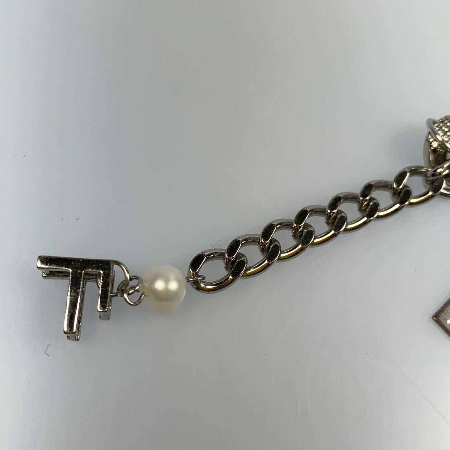 【中古】 Diamond Set Chain Bracelet ブレスレット シルバー