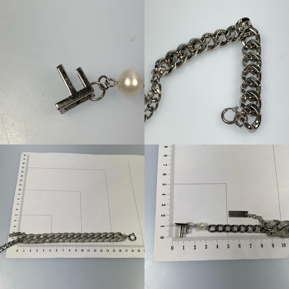 【中古】 Diamond Set Chain Bracelet ブレスレット シルバー