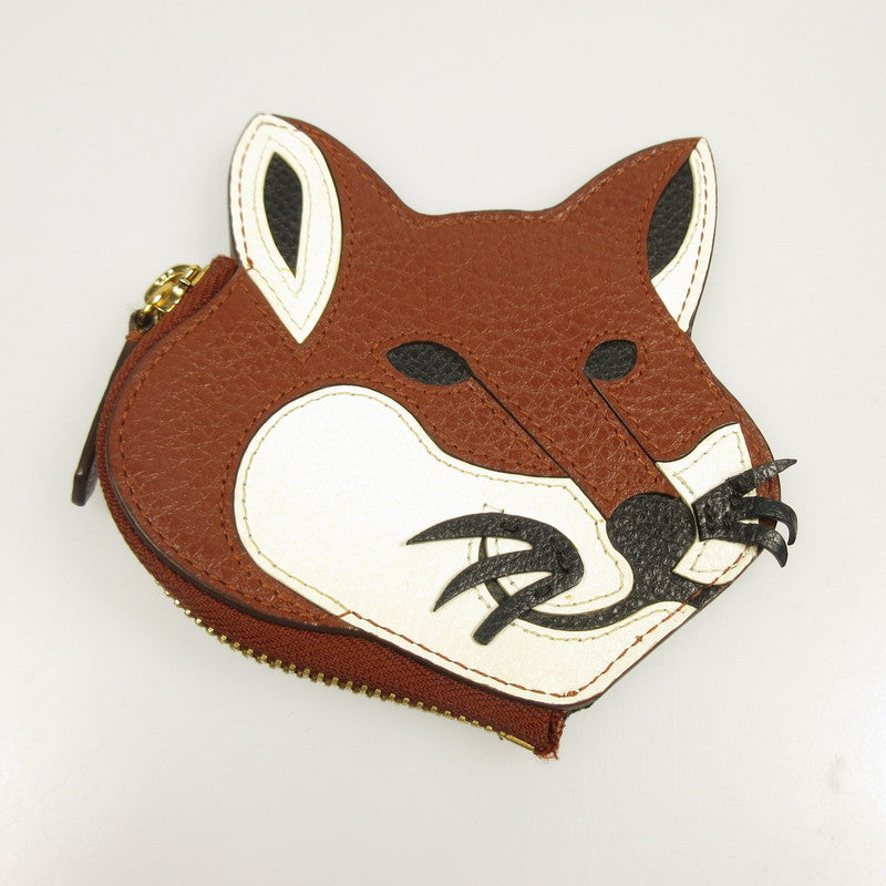 【中古】MAISON KITSUNE | メゾンキツネ LEATHER FOX HEAD COIN PURSE コインケース KUZ-88750 ブラウン