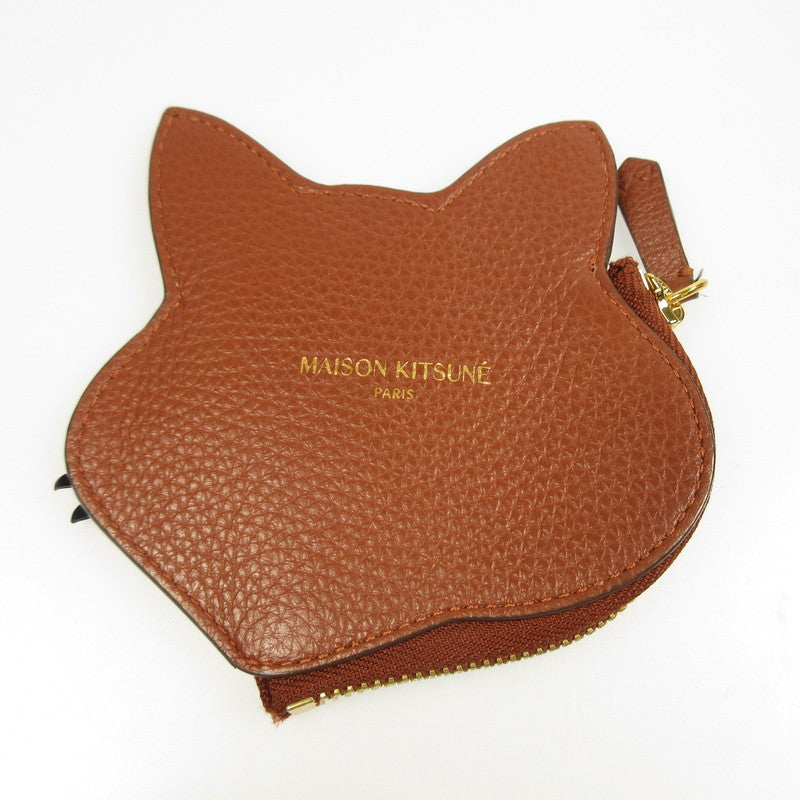 【中古】MAISON KITSUNE | メゾンキツネ LEATHER FOX HEAD COIN PURSE コインケース KUZ-88750 ブラウン