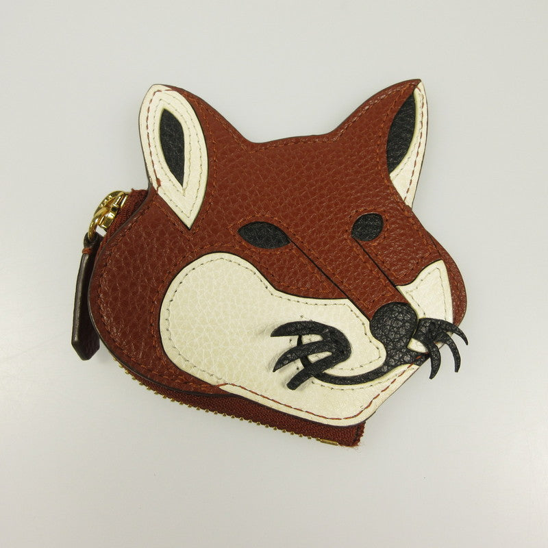 【中古】MAISON KITSUNE | メゾンキツネ LEATHER FOX HEAD COIN PURSE コインケース KUZ-8815-A ブラウン