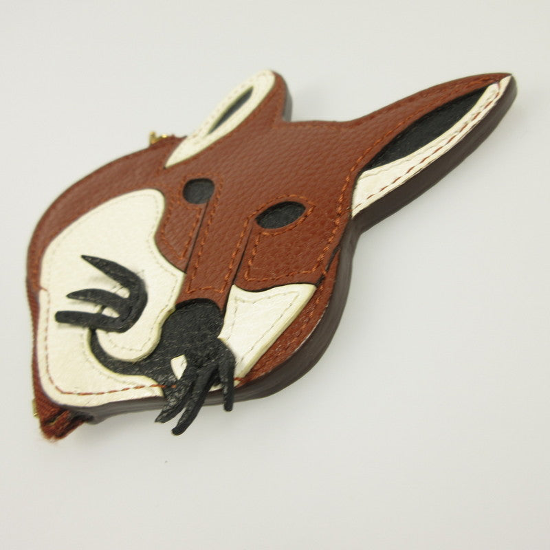 【中古】MAISON KITSUNE | メゾンキツネ LEATHER FOX HEAD COIN PURSE コインケース KUZ-8815-A ブラウン
