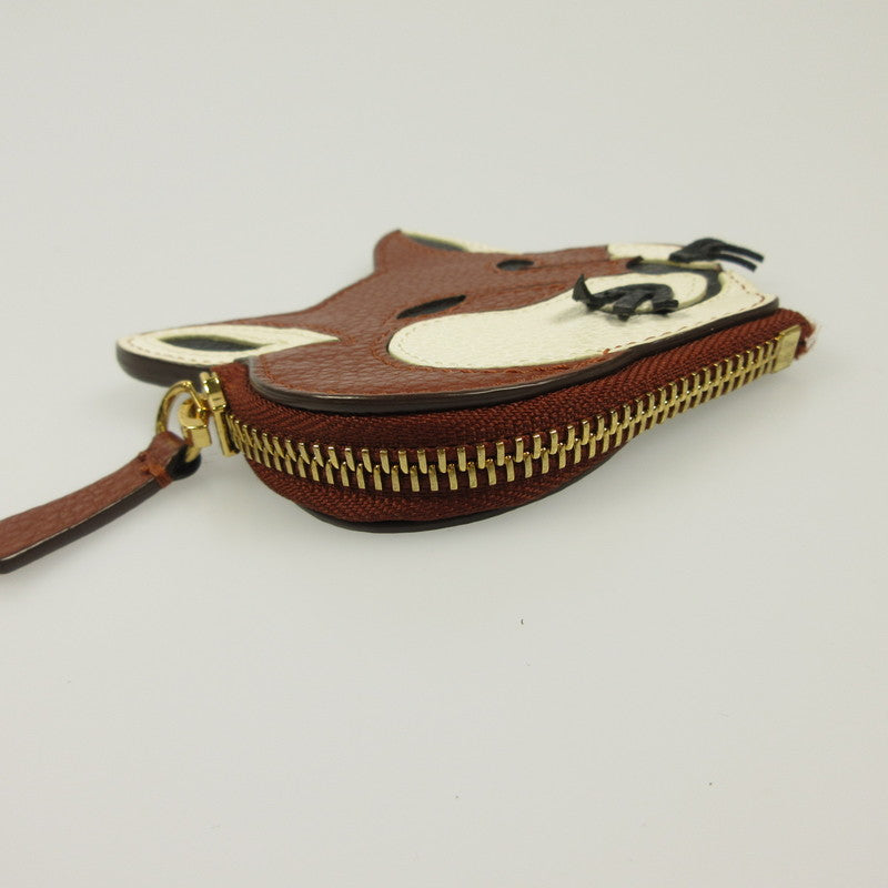 【中古】MAISON KITSUNE | メゾンキツネ LEATHER FOX HEAD COIN PURSE コインケース KUZ-8815-A ブラウン