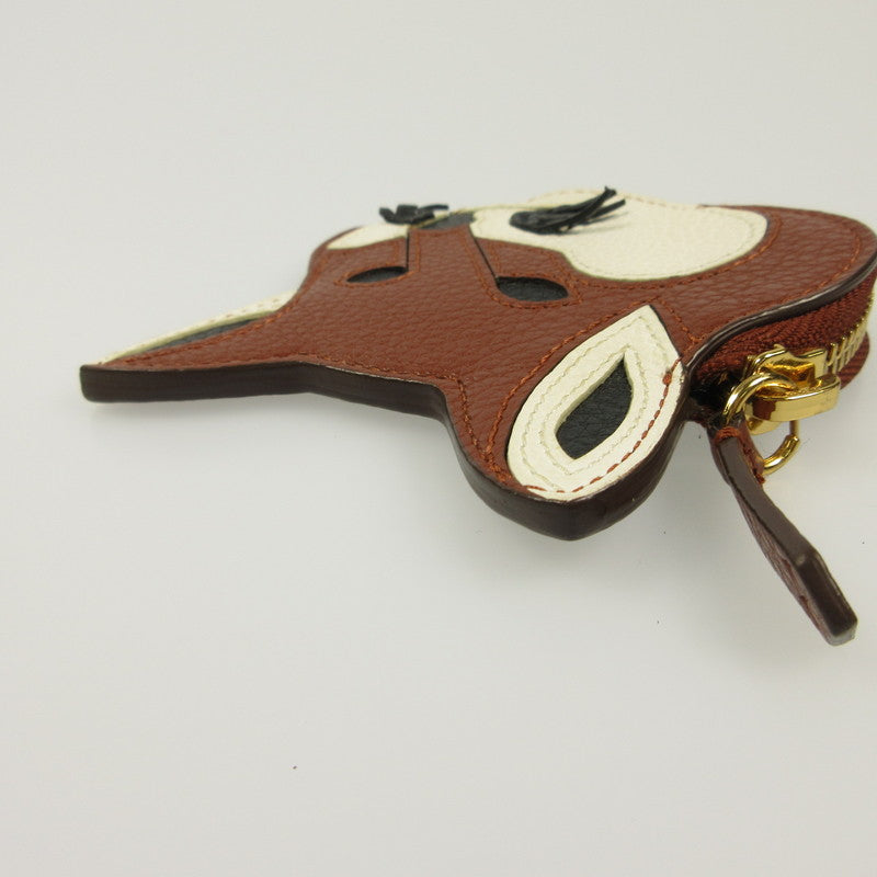 【中古】MAISON KITSUNE | メゾンキツネ LEATHER FOX HEAD COIN PURSE コインケース KUZ-8815-A ブラウン