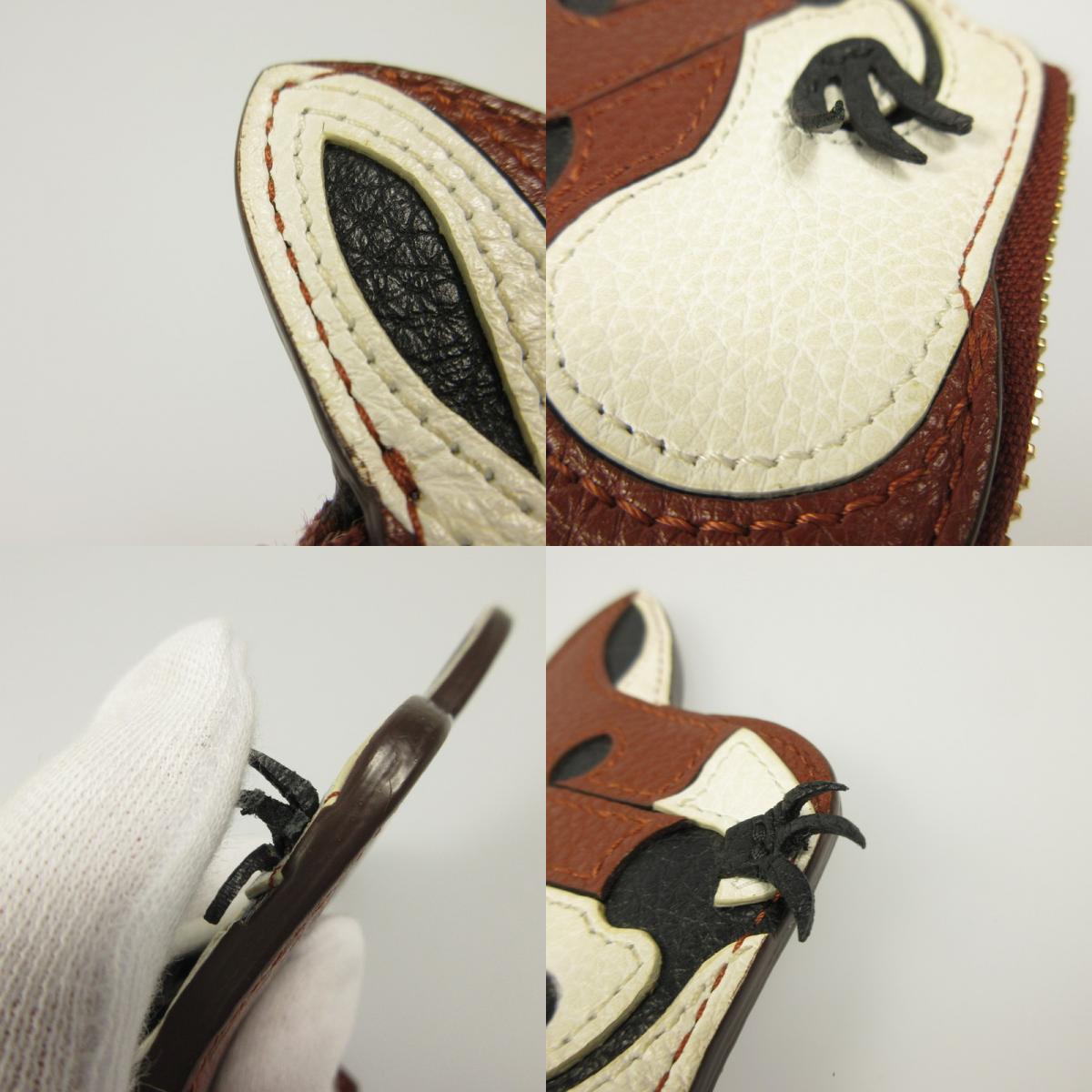 【中古】MAISON KITSUNE | メゾンキツネ LEATHER FOX HEAD COIN PURSE コインケース KUZ-8815-A ブラウン