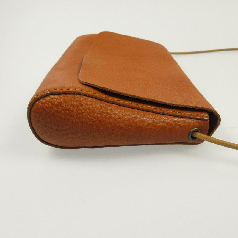 【中古】 栃木レザー 本革手縫いのBODYBAG ショルダーバッグ ブラウン
