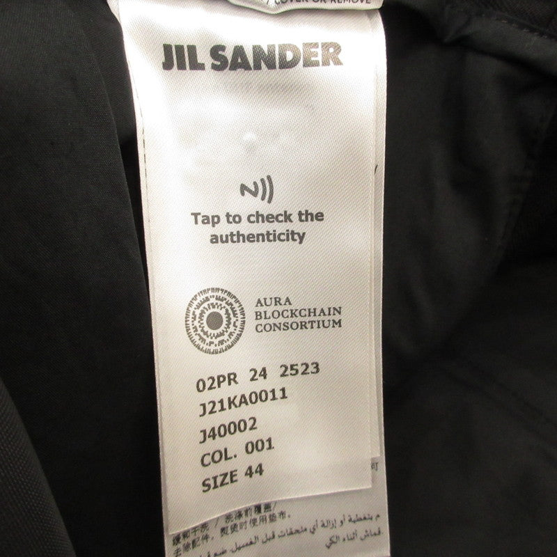 【中古】JIL SANDER | ジルサンダー ウールギャバジンテーパードパンツ その他ボトムス J21KA0011 国内正規品 ブラック サイズ:44