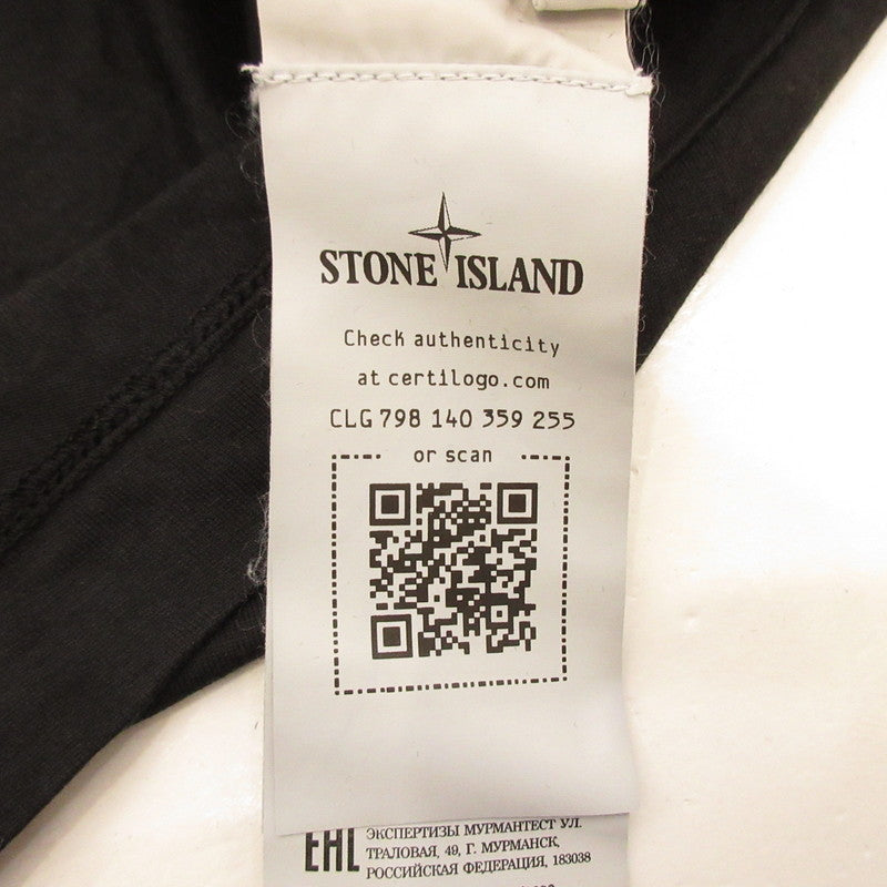 【中古】STONE ISLAND | ストーンアイランド LOGO PATCH SHORT SLEEVE 半袖Tシャツ 801524113 国内正規品 ブラック サイズ:L