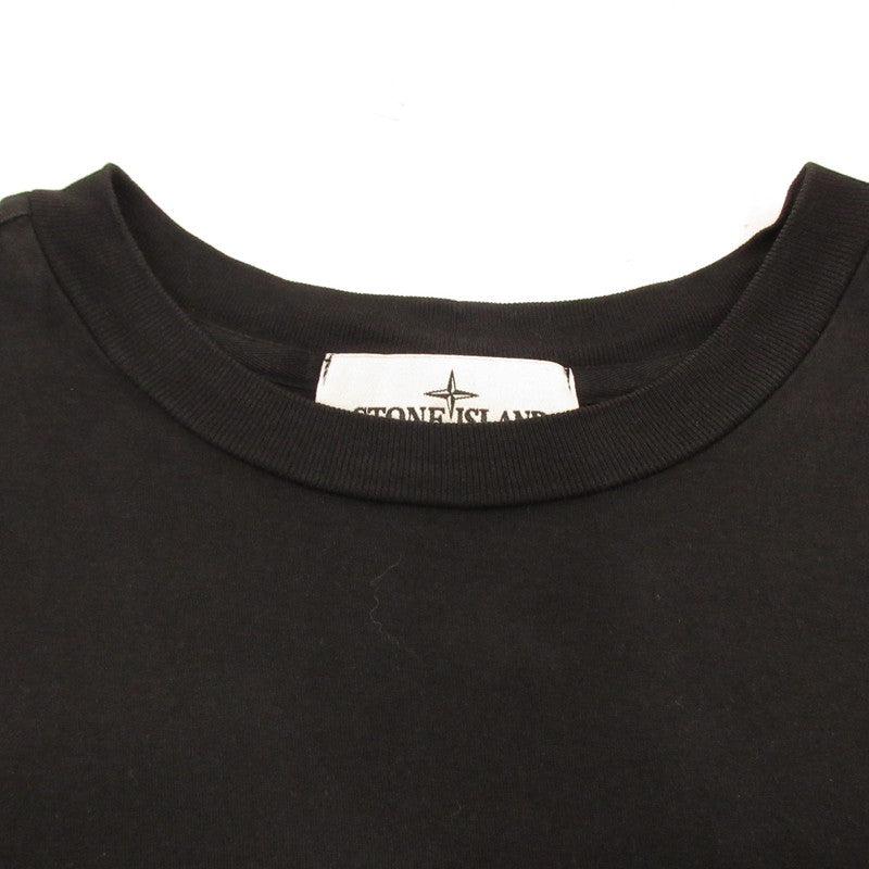 【中古】STONE ISLAND | ストーンアイランド LOGO PATCH SHORT SLEEVE 半袖Tシャツ 801524113 国内正規品 ブラック サイズ:L