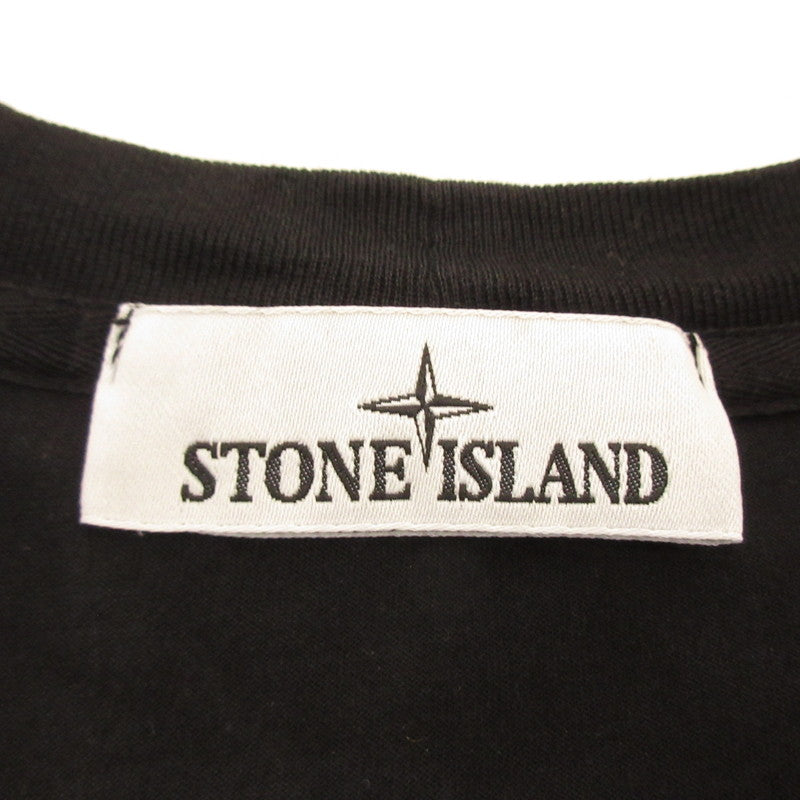 【中古】STONE ISLAND | ストーンアイランド LOGO PATCH SHORT SLEEVE 半袖Tシャツ 801524113 国内正規品 ブラック サイズ:L