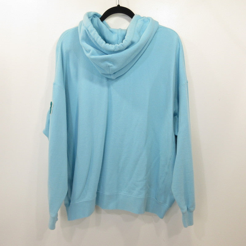 【中古】A BATHING APE | アベイシングエイプ PATCHED LOGO OVERSIZED HOODIE パーカー 001PPI802001L ライトブルー サイズ:M
