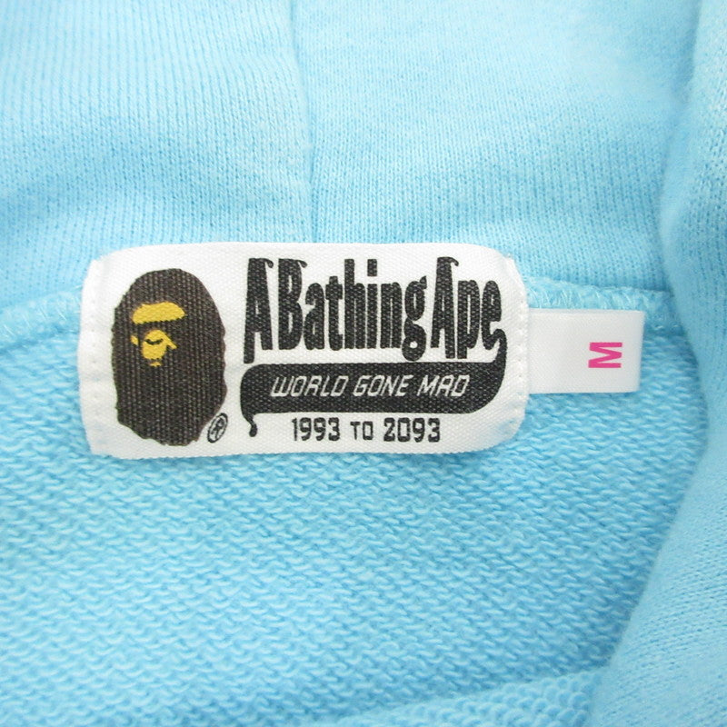 【中古】A BATHING APE | アベイシングエイプ PATCHED LOGO OVERSIZED HOODIE パーカー 001PPI802001L ライトブルー サイズ:M