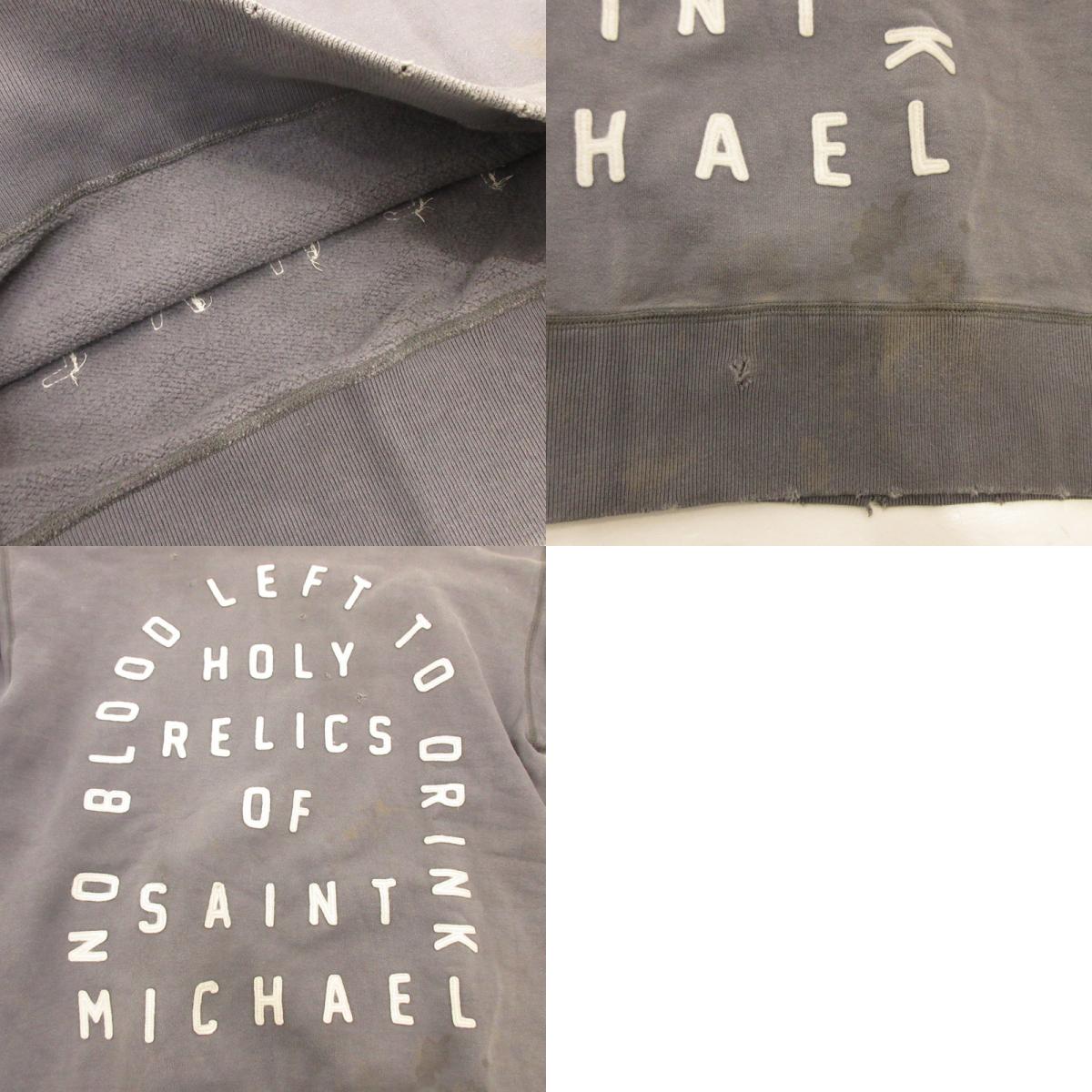 【中古】SAINT MICHAEL | セントマイケルセイントマイケル CRW SWEAT SH スウェット SM-S21-0000-018 グレー サイズ:L