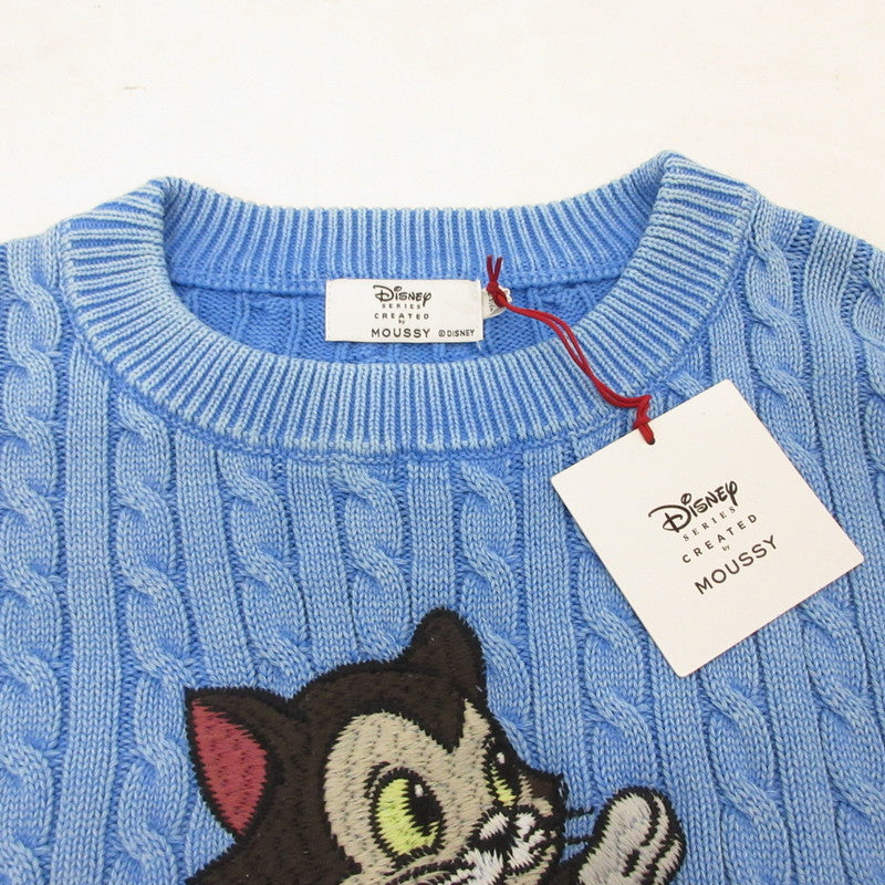 【中古】MOUSSY | マウジー MD ケーブルニット セーター 010ISY70-0751 サイズ:F ブルー