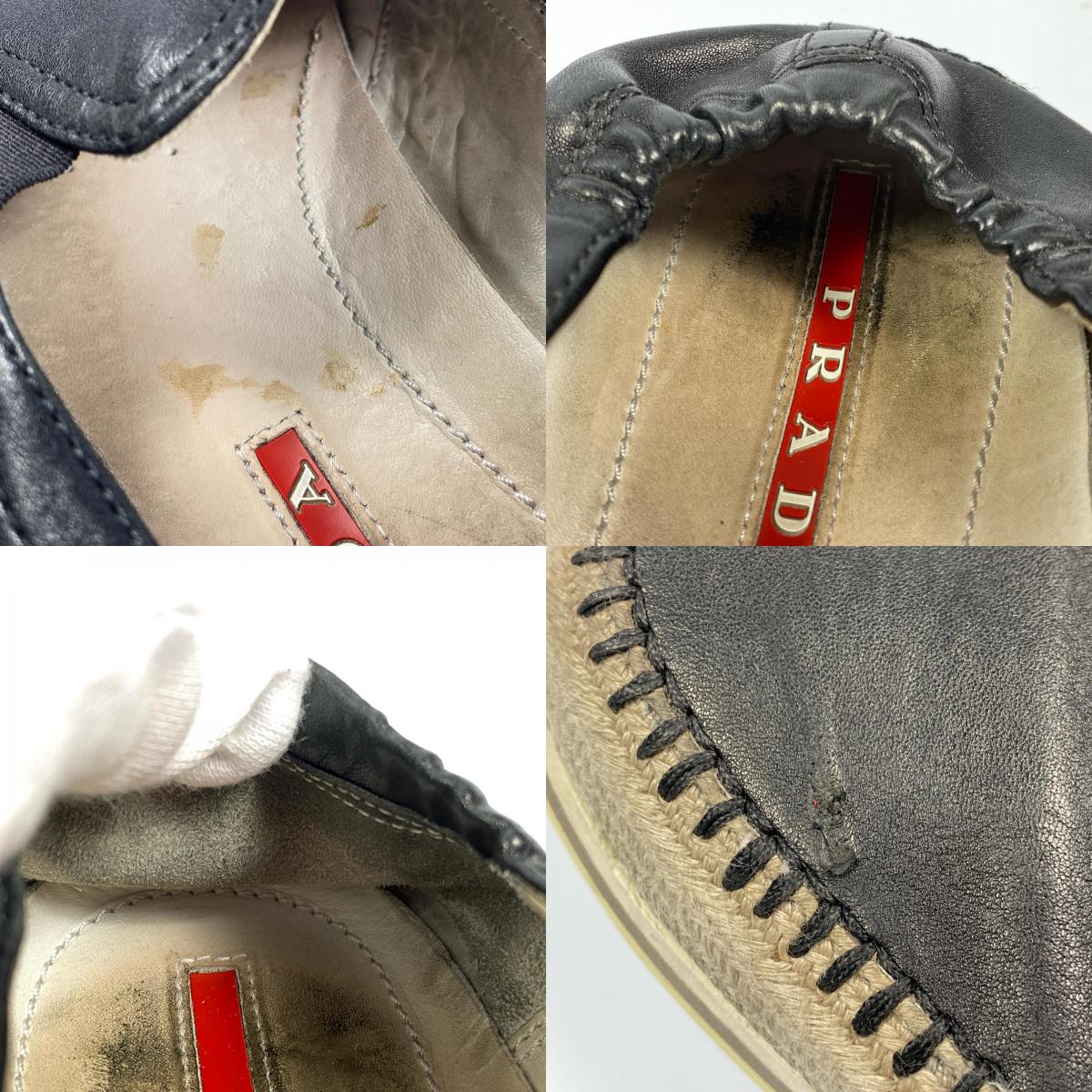【中古】PRADA | プラダ スニーカー サイズ:UK6.5 ブラック
