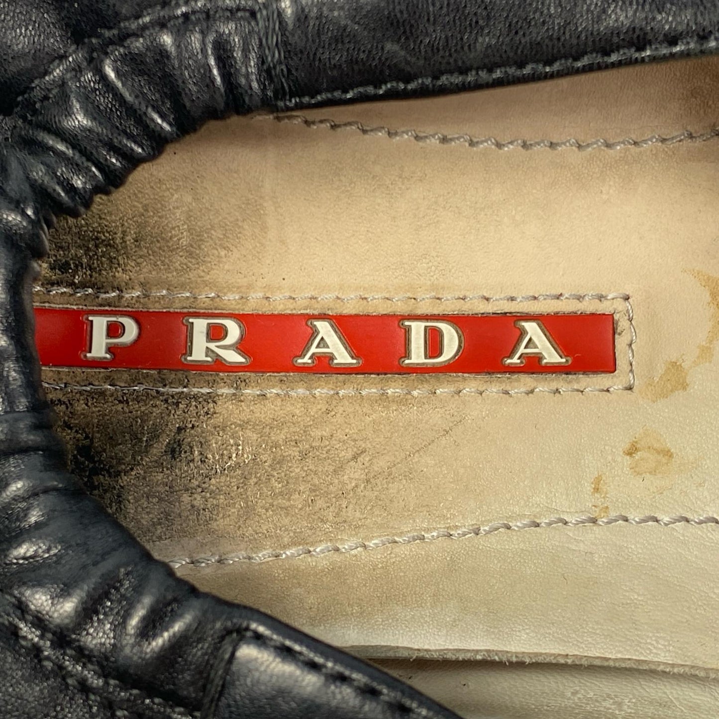 【中古】PRADA | プラダ スニーカー サイズ:UK6.5 ブラック