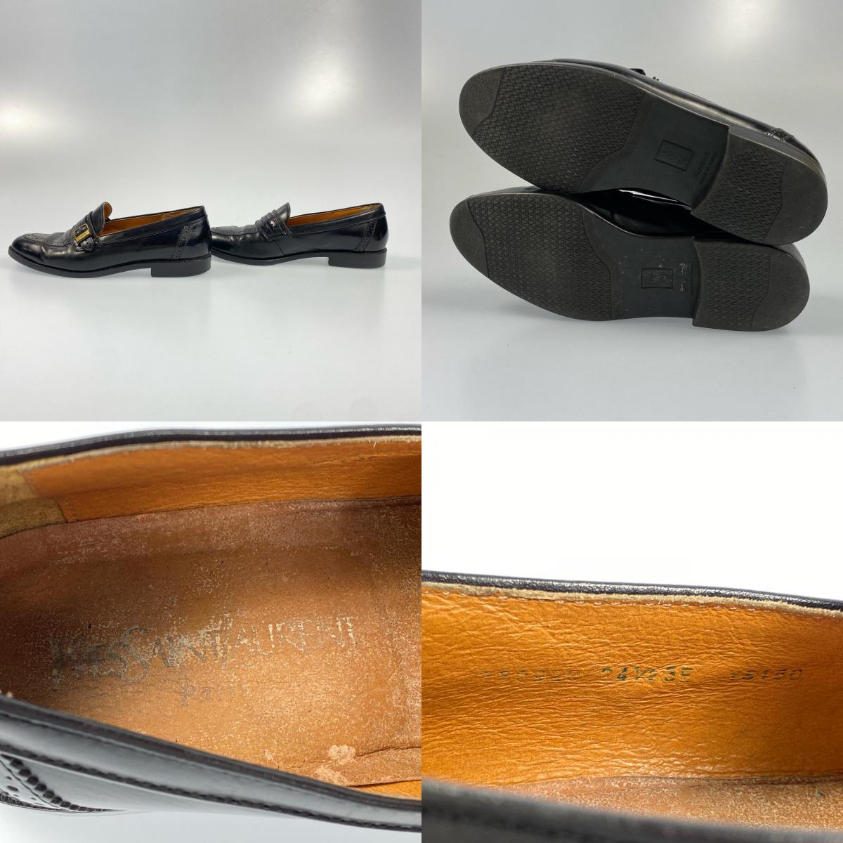 【中古】YVES SAINT LAURENT | イヴ・サンローラン ローファー 24.5cm ブラック 24.5cm