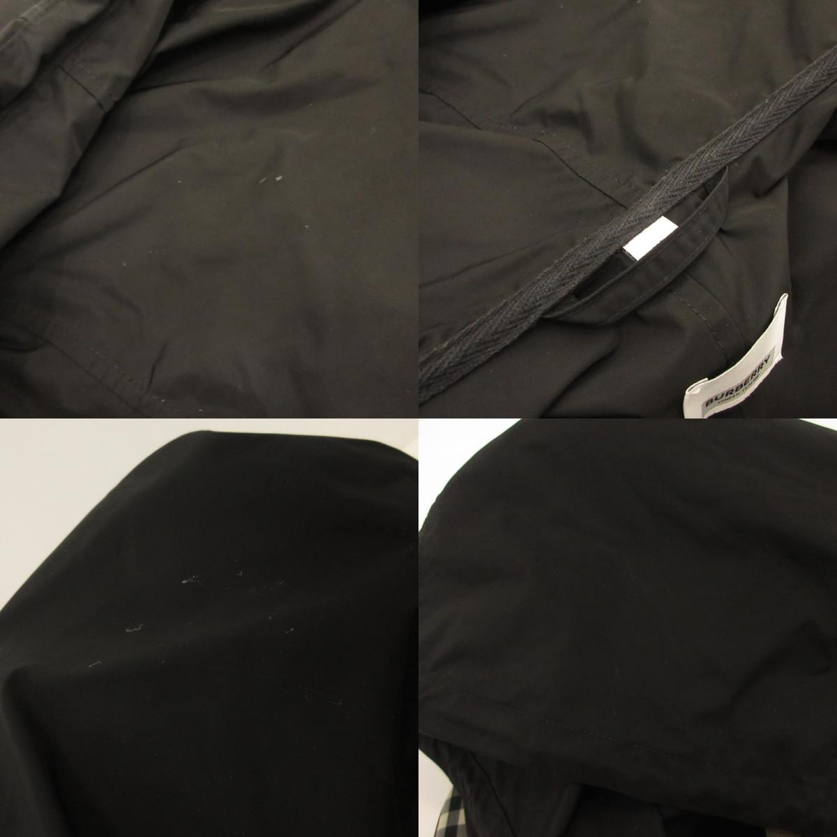 【中古】BURBERRY London England | バーバリーロンドンイングランド タフタフーデッドジップアップジャケット ナイロンジャケット 8024031 2020S/S ブラック サイズ:XL